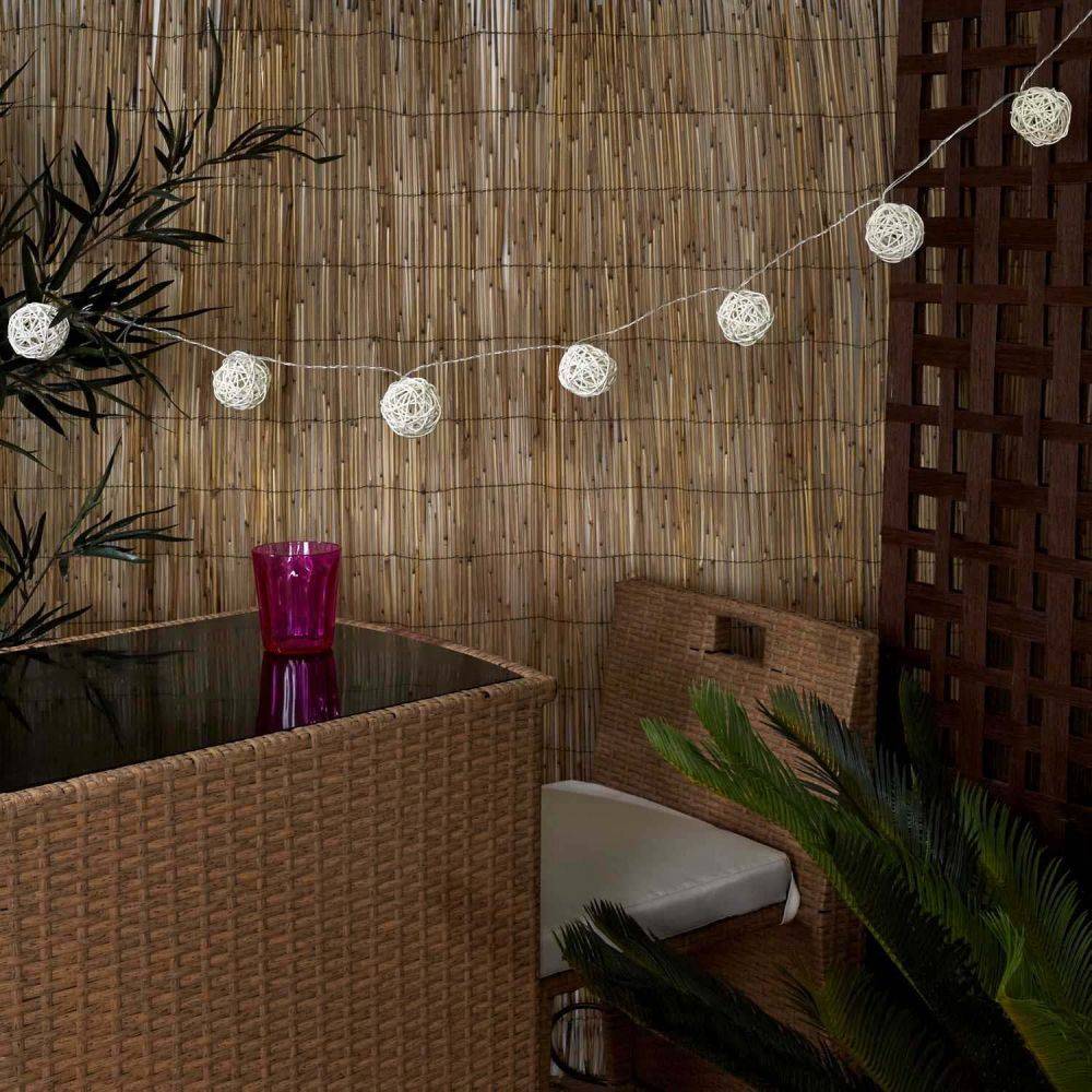 The Home Deco Factory - Guirlande extérieure solaire en rotin 165 cm - Image 2