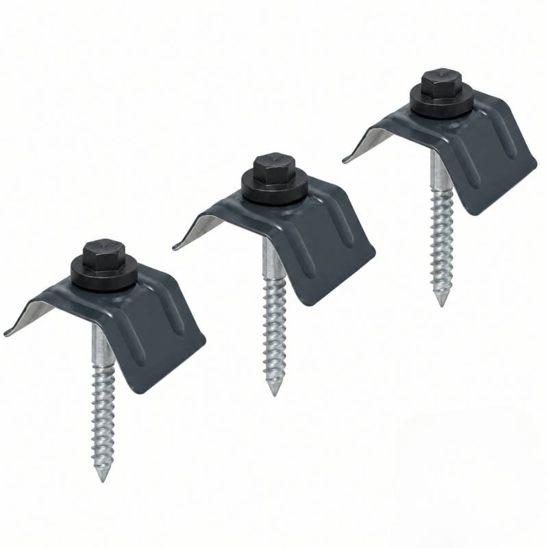 Kit 50 fixations pour plaque acier nervurée 900/25 - Coloris - Gris anthracite RAL 7016, Unités - 50 pièces - Image 1