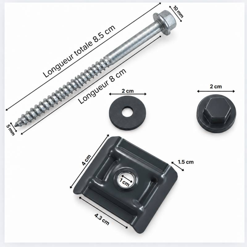 Kit 50 fixations pour plaque acier nervurée 900/25 - Coloris - Gris anthracite RAL 7016, Unités - 50 pièces - Image 3