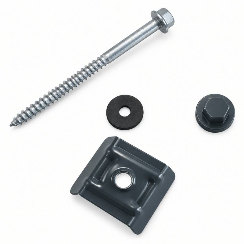Kit 50 fixations pour plaque acier nervurée 900/25 - Coloris - Gris anthracite RAL 7016, Unités - 50 pièces - Image 5