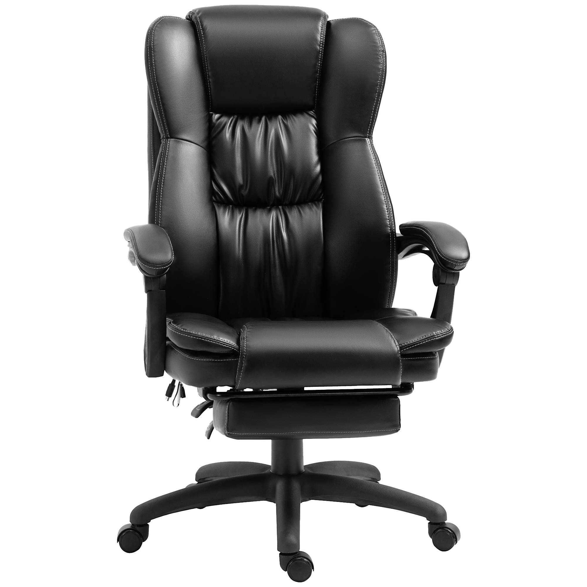 Sans Marque - Fauteuil de bureau massant, chaise de bureau avec hauteur réglable, dossier inclinable et télécommande filaire, noir - Image 2