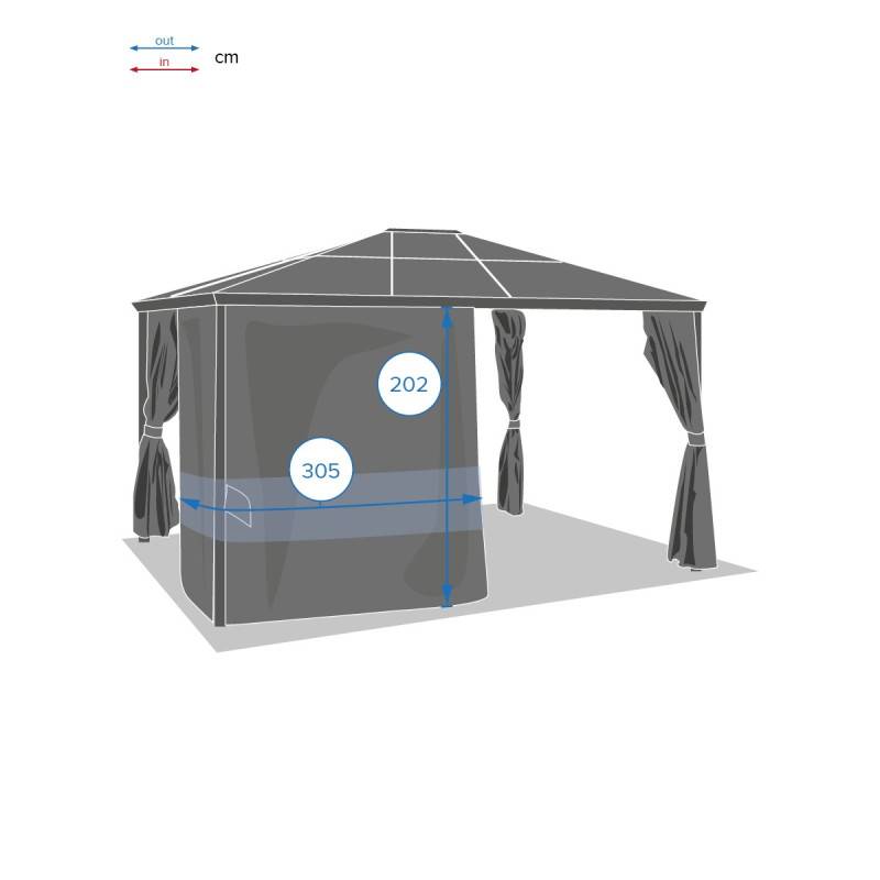 Hesperide - Rideaux pour pergola "Belize" 3,6x3m ardoise en polyester - Hespéride - Image 3