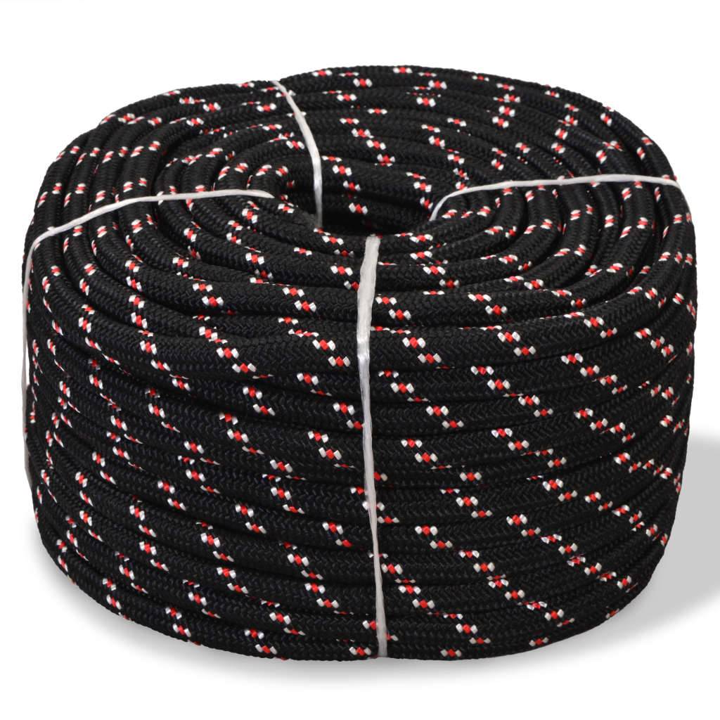 Corde de bateau Polypropylène 6 mm 100 m Noir Maison Chic - Image 2
