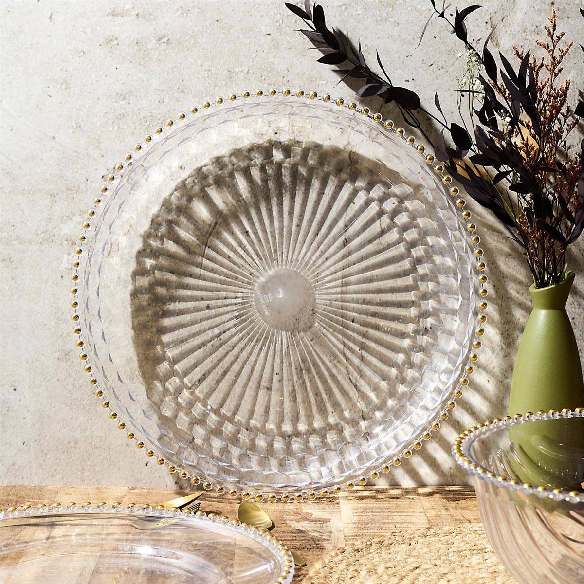 The Home Deco Factory - Plateau de Service "Sabah" 38cm Transparent - Image 4