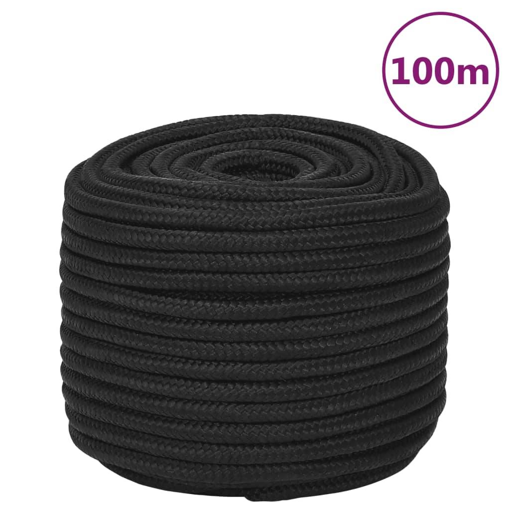 Corde de bateau Noir complet 12 mm 100 m Polypropylène Maison Chic - Image 2