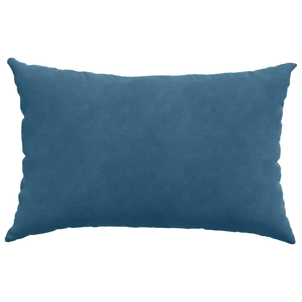 Lot de 2 Coussins de Canapé Velours Côtelé Housses Lavables pour Décoration de Salon Bleu 60x40 cm – ComfortXL Outdoor Living - Image 6