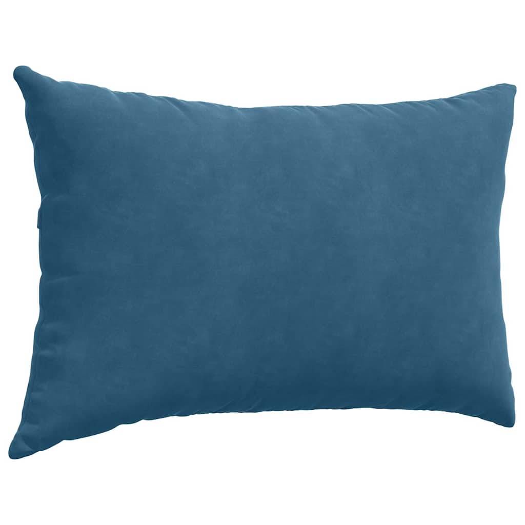Lot de 2 Coussins de Canapé Velours Côtelé Housses Lavables pour Décoration de Salon Bleu 60x40 cm – ComfortXL Outdoor Living - Image 5