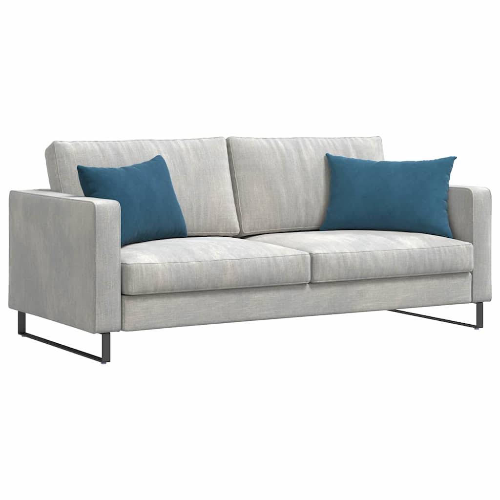 Lot de 2 Coussins de Canapé Velours Côtelé Housses Lavables pour Décoration de Salon Bleu 60x40 cm – ComfortXL Outdoor Living - Image 3