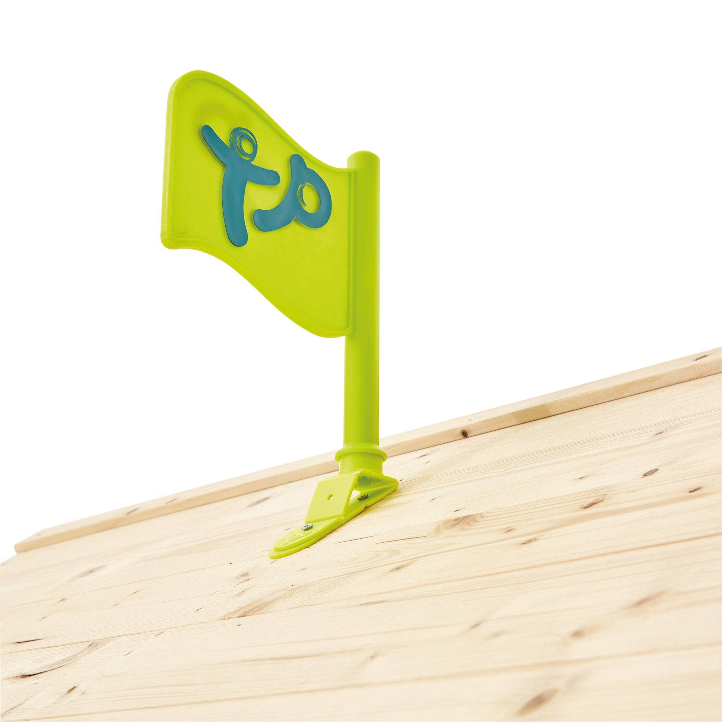 Maisonnette cabane sur pilotis en bois FSC® avec toboggan vert pomme SUNNYSIDE - Image 5