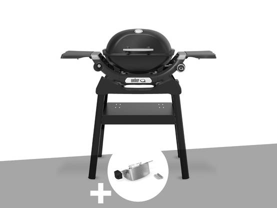 Weber - Barbecue à gaz Q 1200N noir avec pied + Rôtissoire - Weber - Image 1