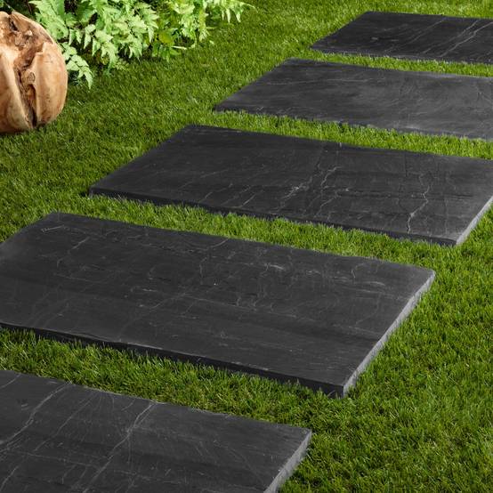RO'MA Nature - Pas japonais Rectangle Ardoise Noire 80x50x2-3 cm (à l'unité) - RO'MA NATURE - Image 1