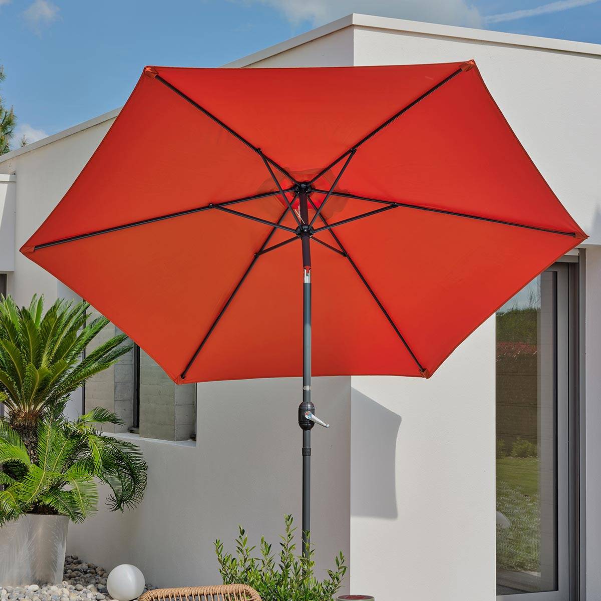 Dcb Garden - Parasol Inclinable à Manivelle "Marbella" 270cm Terracotta - Image 2