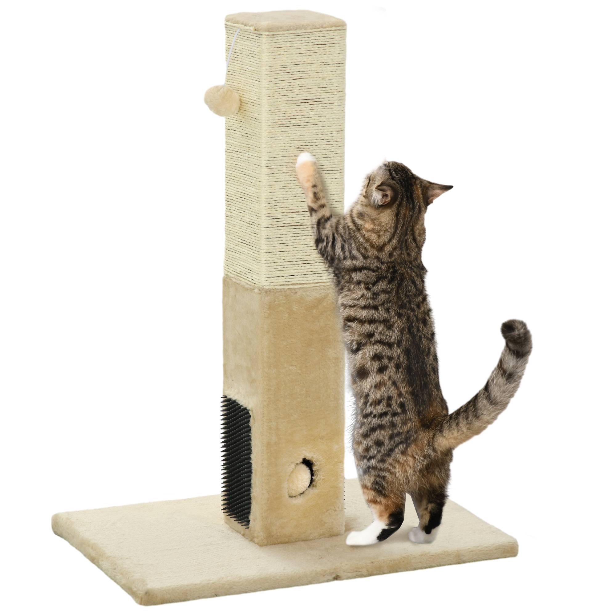 ComfortXL - Griffoir chat en jute 59,5 x 39 x 79 cm beige crème avec 3 balles sonores - ComfortXL Outdoor Living - Image 1