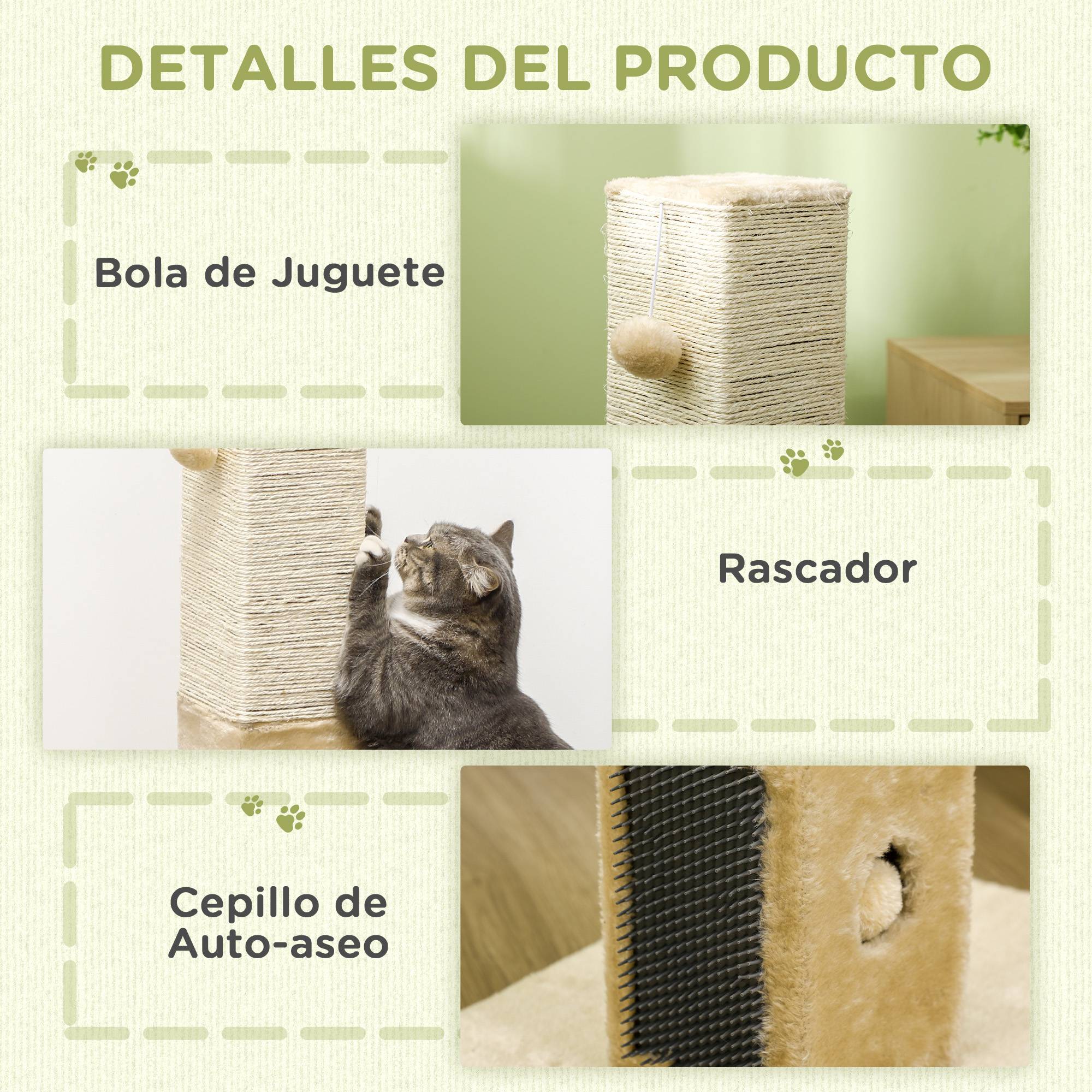ComfortXL - Griffoir chat en jute 59,5 x 39 x 79 cm beige crème avec 3 balles sonores - ComfortXL Outdoor Living - Image 7