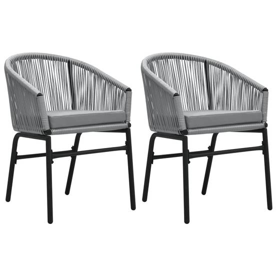 Ensemble Repas Jardin 2P Rotin PVC avec Coussins Gris – ComfortXL Outdoor Living - Image 3