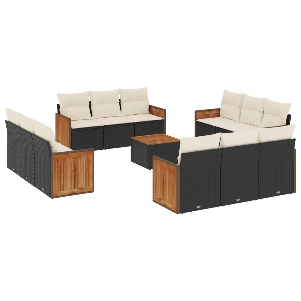 Vidaxl - Salon de jardin avec coussins 13 pcs noir résine tressée vidaXL 3227519 - Image 2