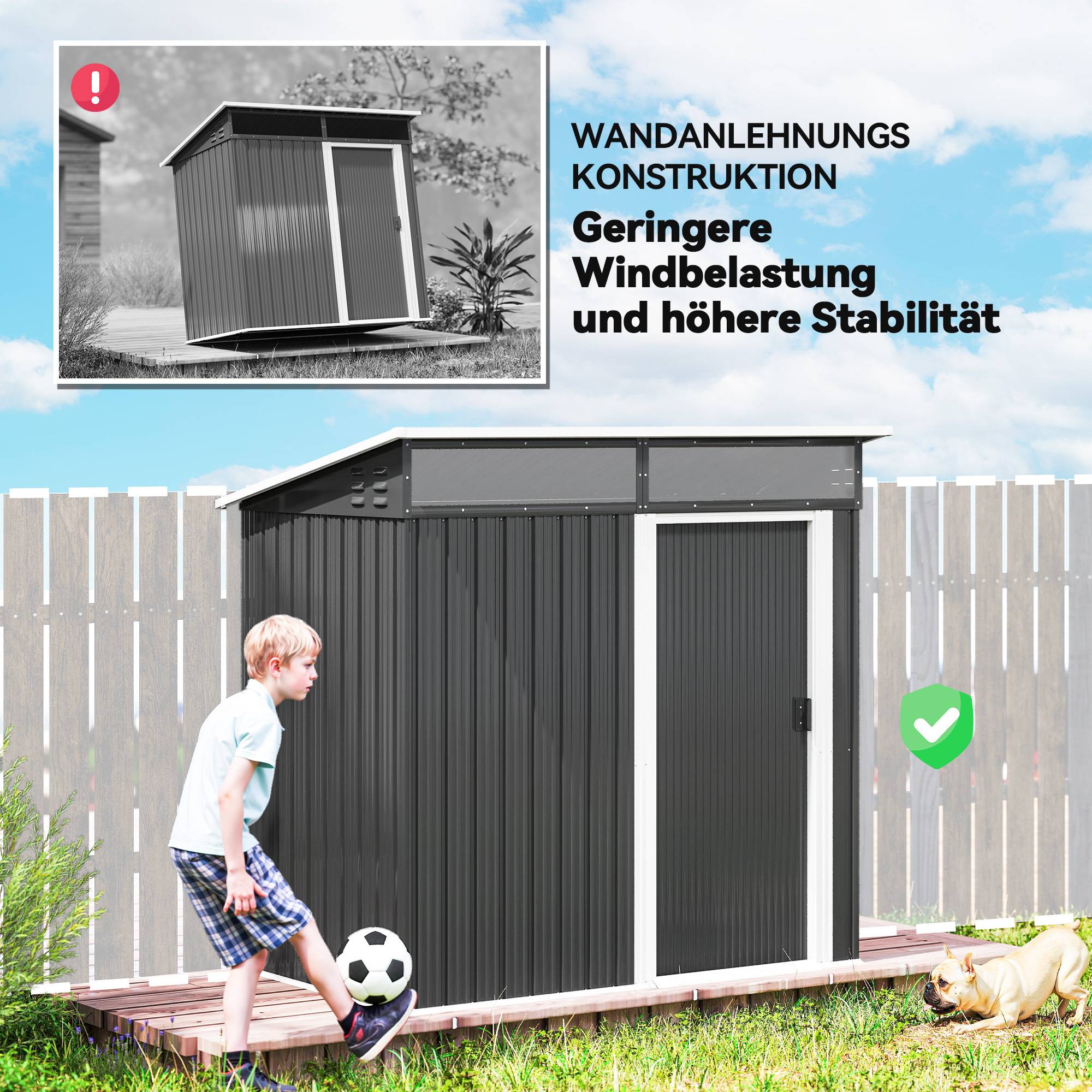 ComfortXL - Abri de jardin acier galvanisé 195 x 122 x 182 cm gris foncé porte coulissante - ComfortXL Outdoor Living - Image 10