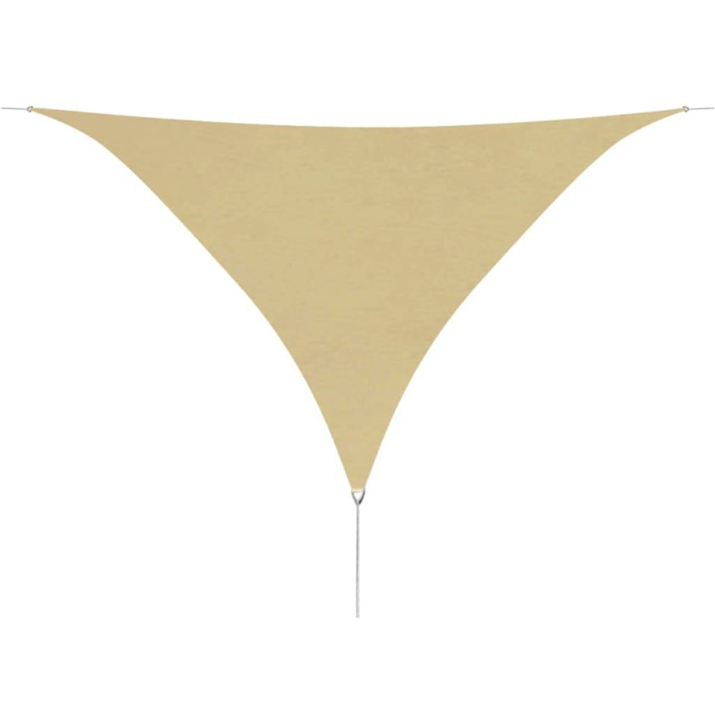 Voile toile d'ombrage parasol en tissu oxford triangulaire 3,6 x 3,6 x 3,6 m beige - Image 1
