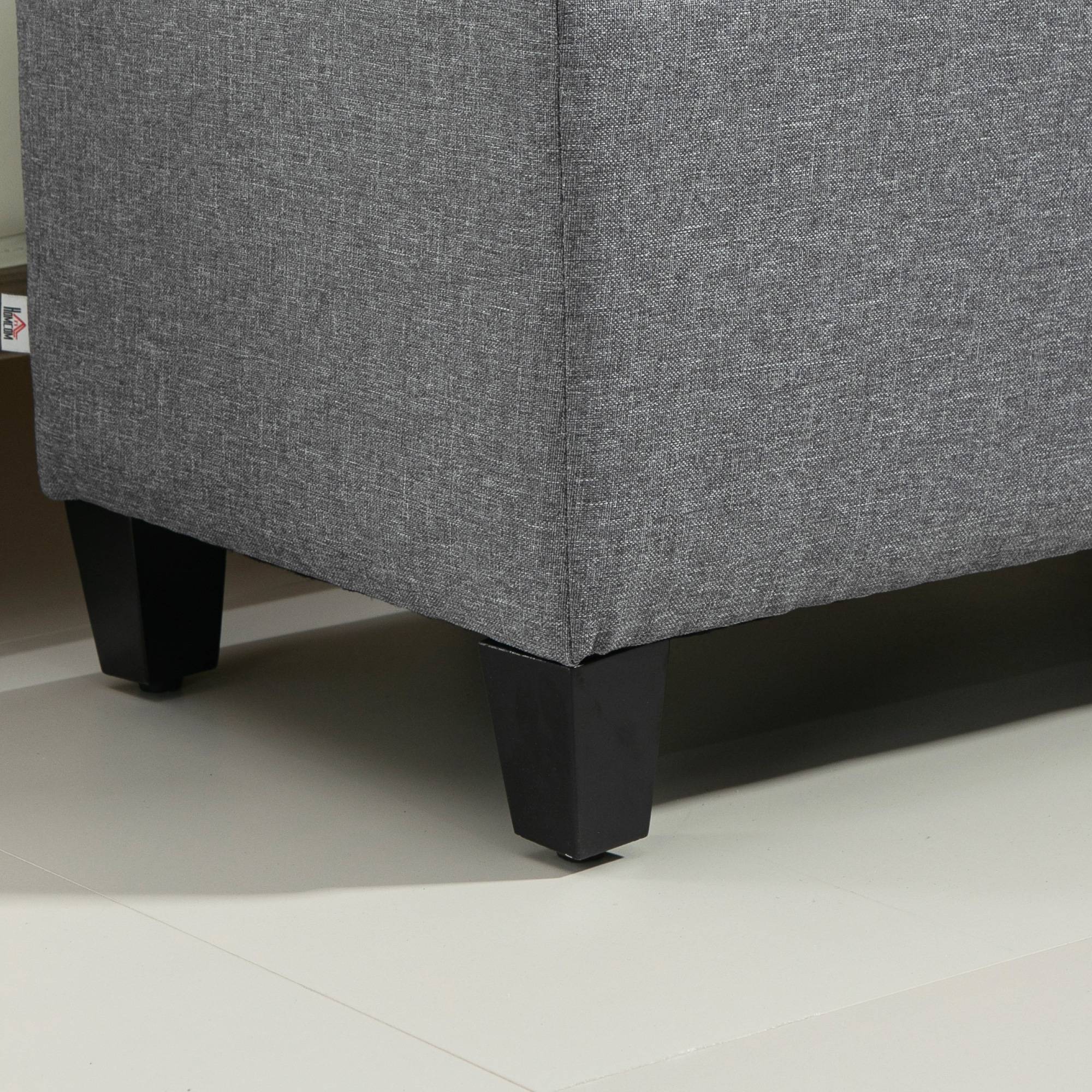 ComfortXL - Banc coffre de rangement en tissu et bois pour entrée ou chambre gris clair 100 cm – ComfortXL Outdoor Living - Image 7