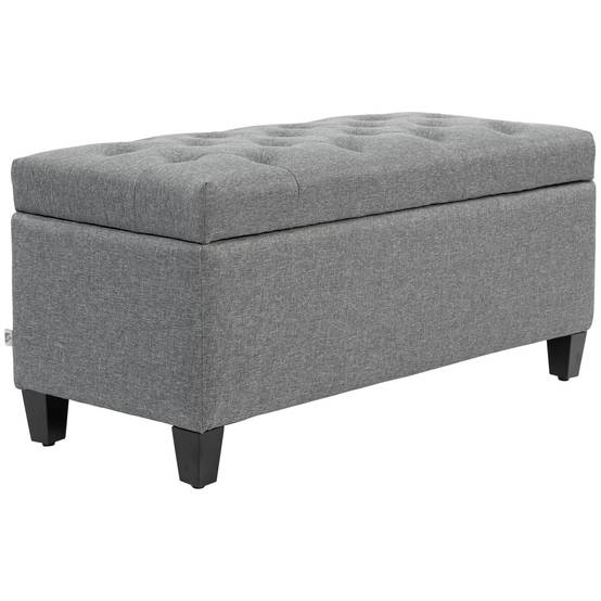 ComfortXL - Banc coffre de rangement en tissu et bois pour entrée ou chambre gris clair 100 cm – ComfortXL Outdoor Living - Image 2