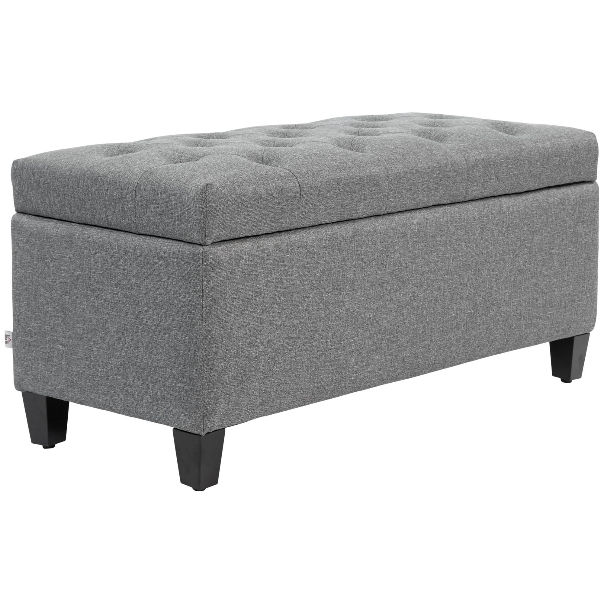 ComfortXL - Banc coffre de rangement en tissu et bois pour entrée ou chambre gris clair 100 cm – ComfortXL Outdoor Living - Image 2