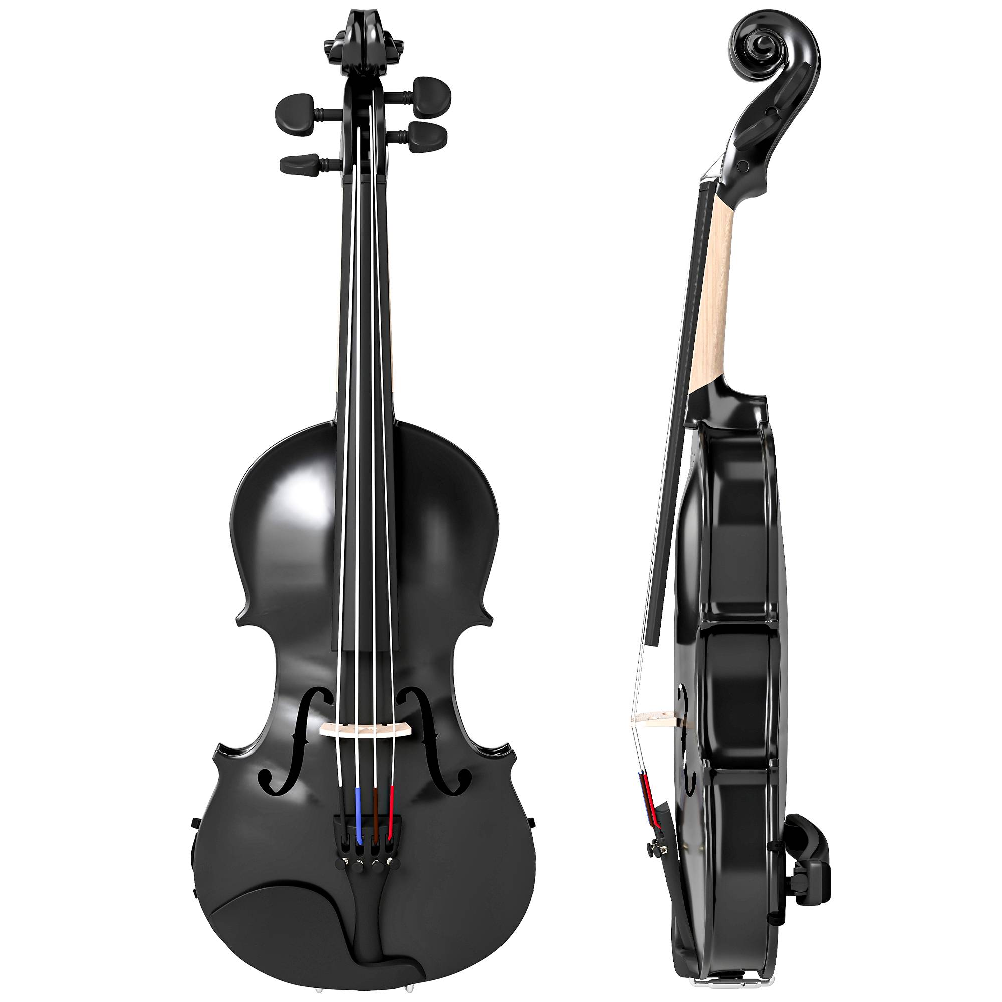 Violon 4/4 Ensemble de Violon en Bois Massif pour Adultes et Débutants avec Étui Léger et Portable 60 x 21 cm Noir - Image 2