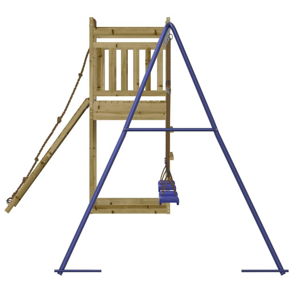Helloshop26 - Aire de jeux d'extérieur balançoires toboggan portiques robuste jeux jardin 314 x 256 x 207 cm bois de pin imprégné - Image 5