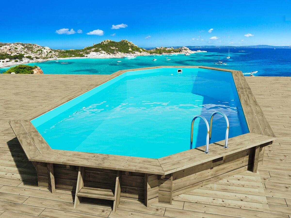 Piscine Bois " Sevilla 130 " - 8.57 X 4.57 X 1.31 M + Pompe à Chaleur 6 Kw/h Inverter "powerline By Hayward" - Noir -habitat Et Jardin - Image 3