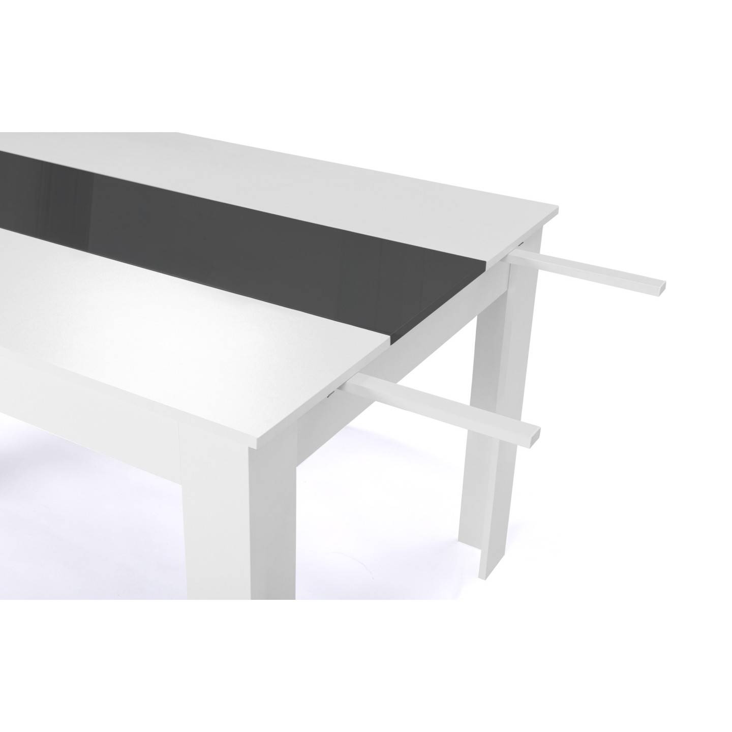 IDMarket Table à Manger Rectangle Georgia 8 Personnes Blanche Et Imitation Hêtre 160 X 90 Cm