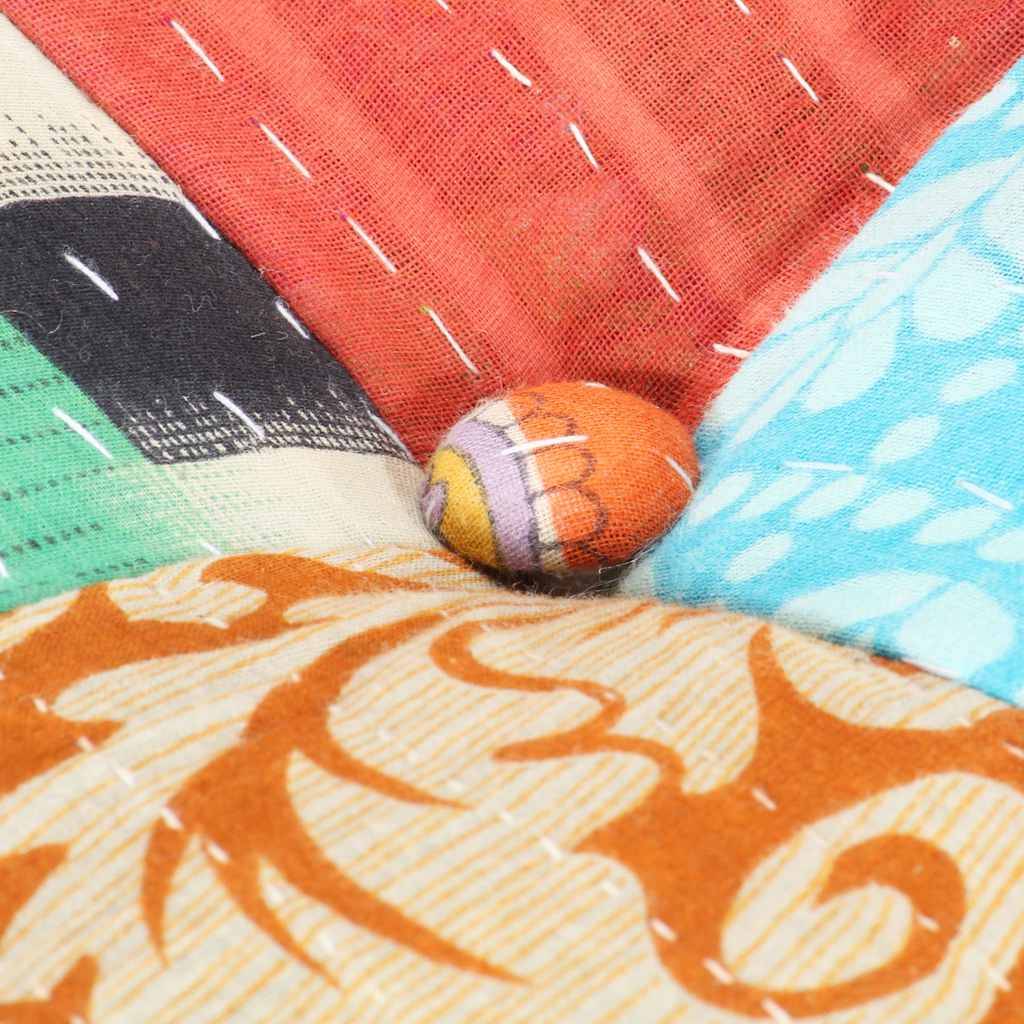Pouf tissu coton multicolore 70 x 60 x 36 cm - PANGIVO - Image 8