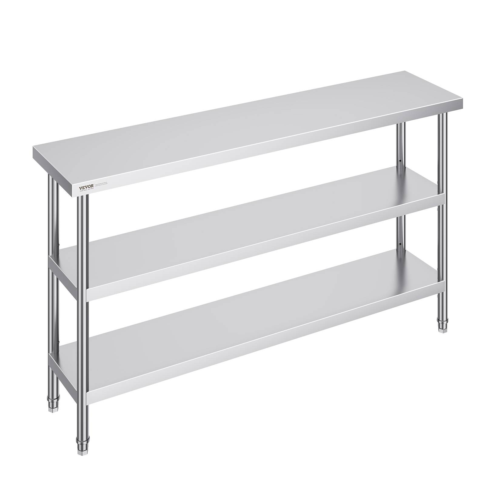 Vevor - VEVOR Table préparation inox 14"x60"x34", 2 étagères réglables, cuisines commerciales, domestique. - Image 1