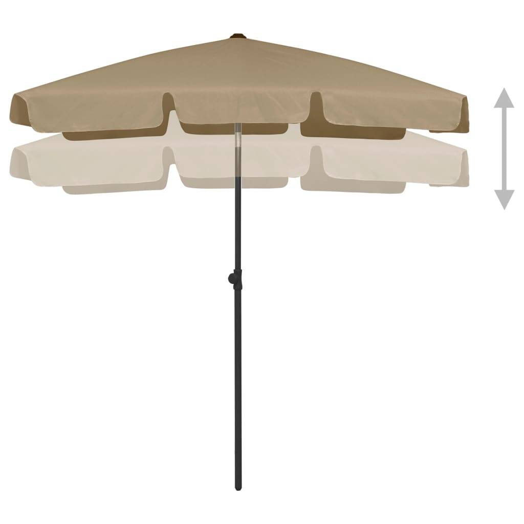 Helloshop26 - Parasol de plage 180 x 120 cm taupe - Image 3