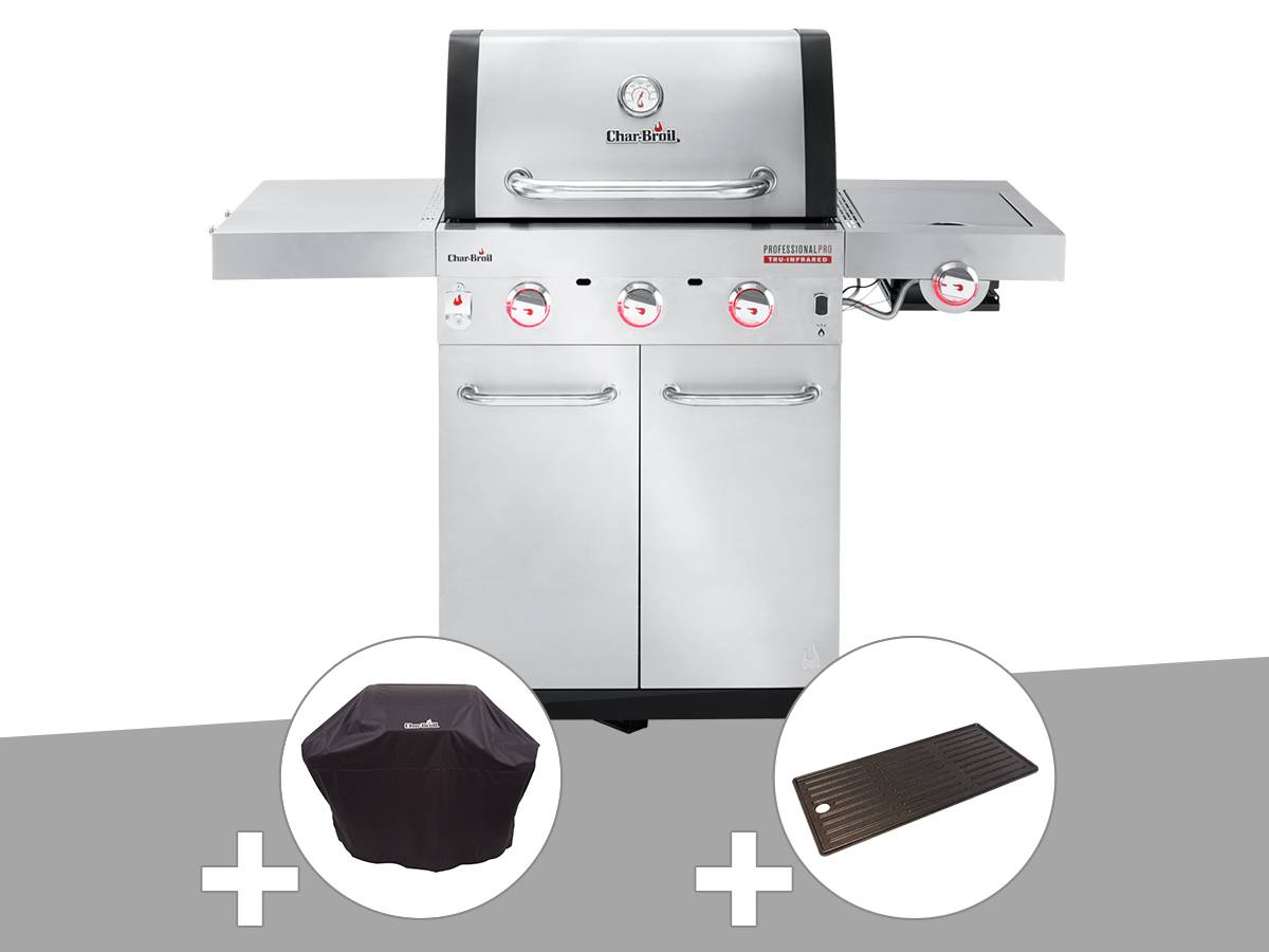 Char-broil - Barbecue à gaz Professional Pro S 3 + Housse de protection + Plancha - Char-Broil - Image 1