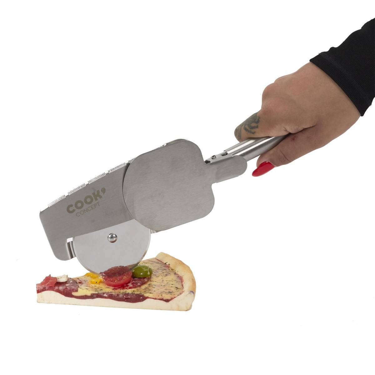 Cook Concept - Coupe Pizza en Métal "4 en 1" 28cm Argent - Image 3