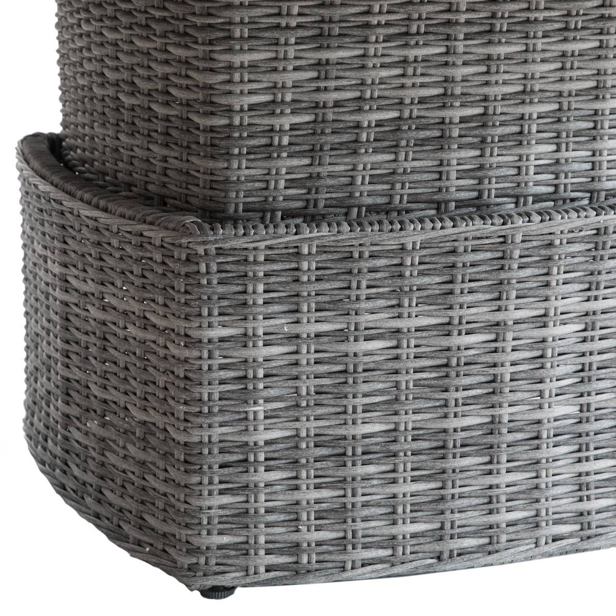 Hesperide - Table basse carrée relevable "Mooréa" terre d ombre en aluminium traité époxy et résine tressée Hespéride - Image 4