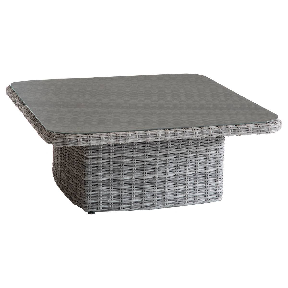 Hesperide - Table basse carrée relevable "Mooréa" terre d ombre en aluminium traité époxy et résine tressée Hespéride - Image 2
