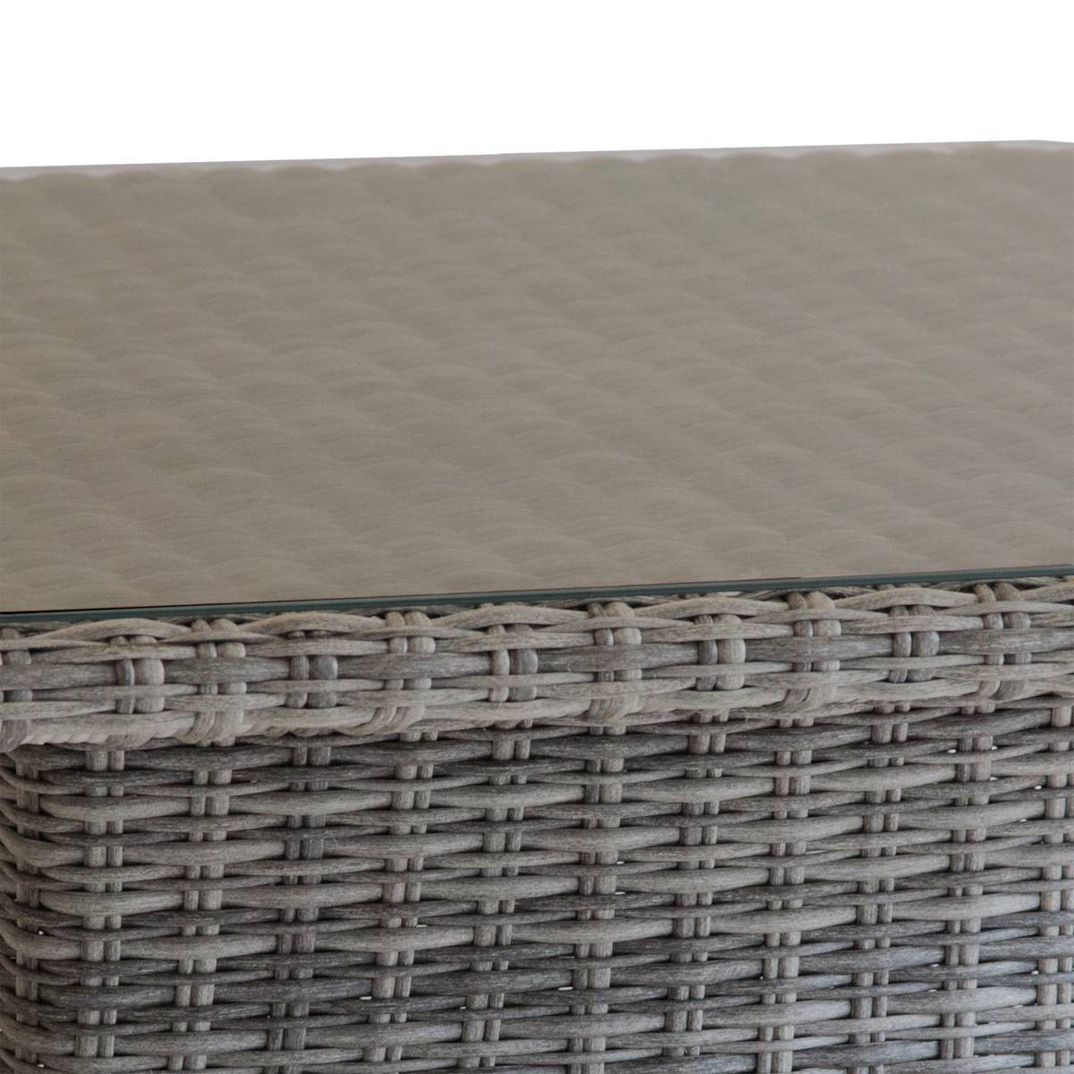 Hesperide - Table basse carrée relevable "Mooréa" terre d ombre en aluminium traité époxy et résine tressée Hespéride - Image 5