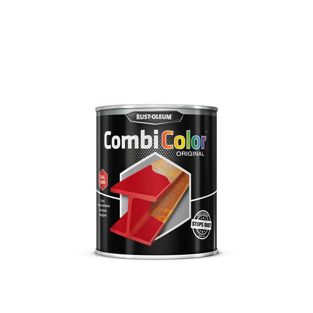 Primaire de protection antirouille et finition CombiColor Original rouge feu RAL 3000 pot 750ml - RUST-OLEUM - 7365.0.75 - Image 1