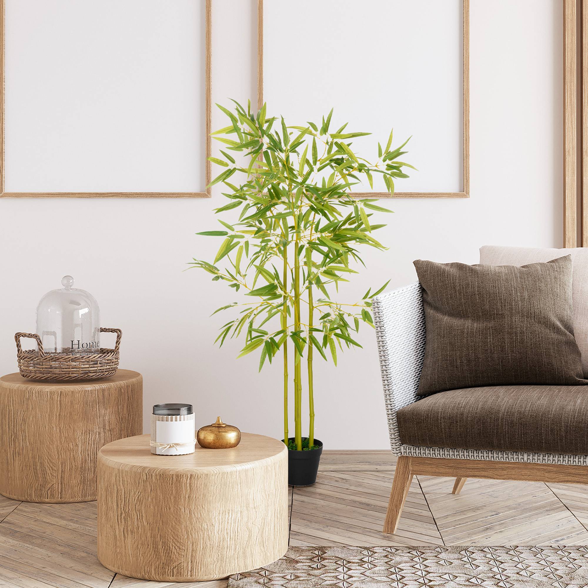 Bambou artificiel en pot, plante artificielle pour décoration intérieure et extérieure, hauteur 120 cm, vert - Image 6