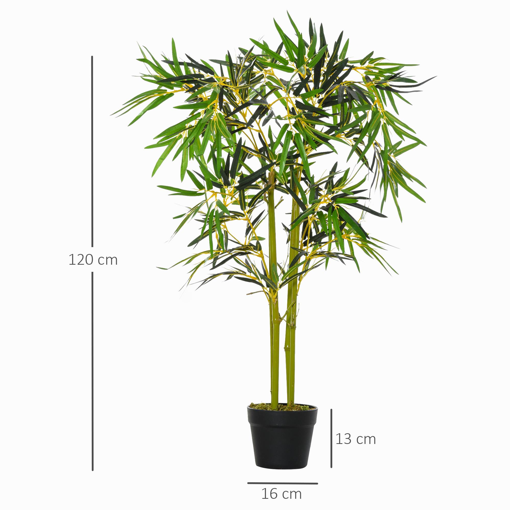 Bambou artificiel en pot, plante artificielle pour décoration intérieure et extérieure, hauteur 120 cm, vert - Image 5