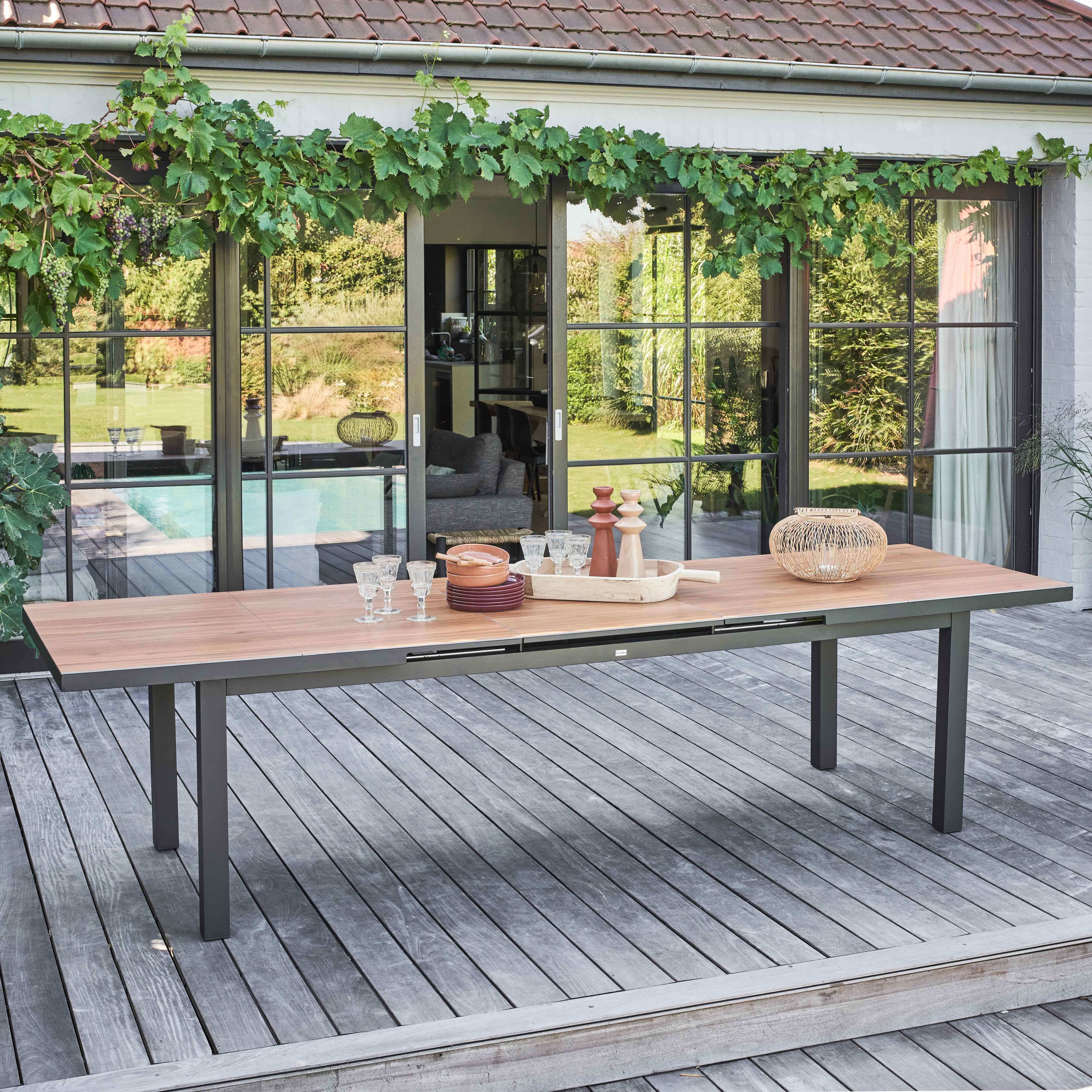 Oviala - Ensemble table de jardin avec 8 chaises et 2 fauteuils bois Melbourne - Oviala - Image 6
