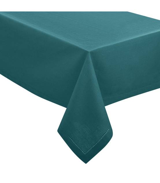Nappe en Coton Chambray Bleu canard 140 x 240 cm - Image 1