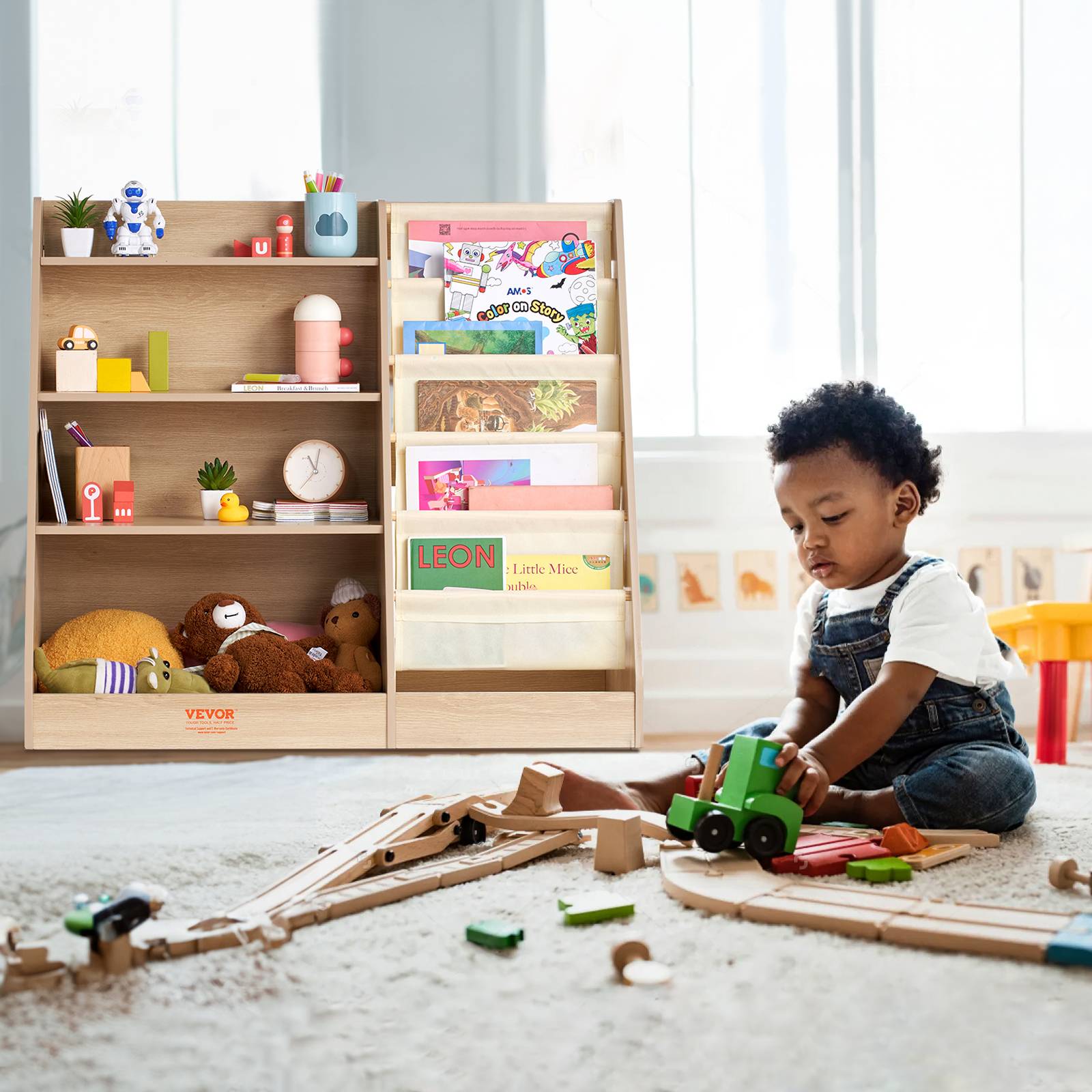 Vevor - VEVOR Bibliothèque en Bois 4 Niveaux 6 Couches Meuble de Rangement pour Enfants - Image 8