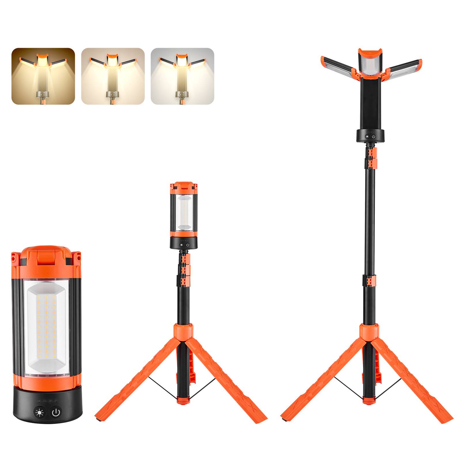 Vevor - VEVOR Projecteur LED sur trépied amovible rechargeable sans fil 13,2 Ah 2200 LM - Image 1