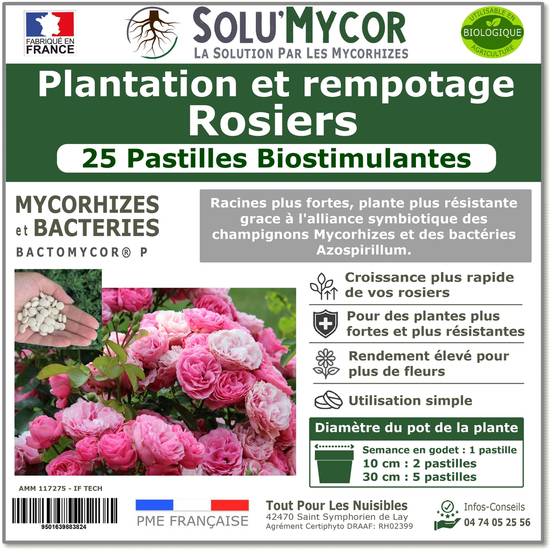 SoluMycor 25 Pastilles Biostimulantes Rosiers Semis Plantation Mycorhizes Favorise le Developpement Racinaire - Image 1