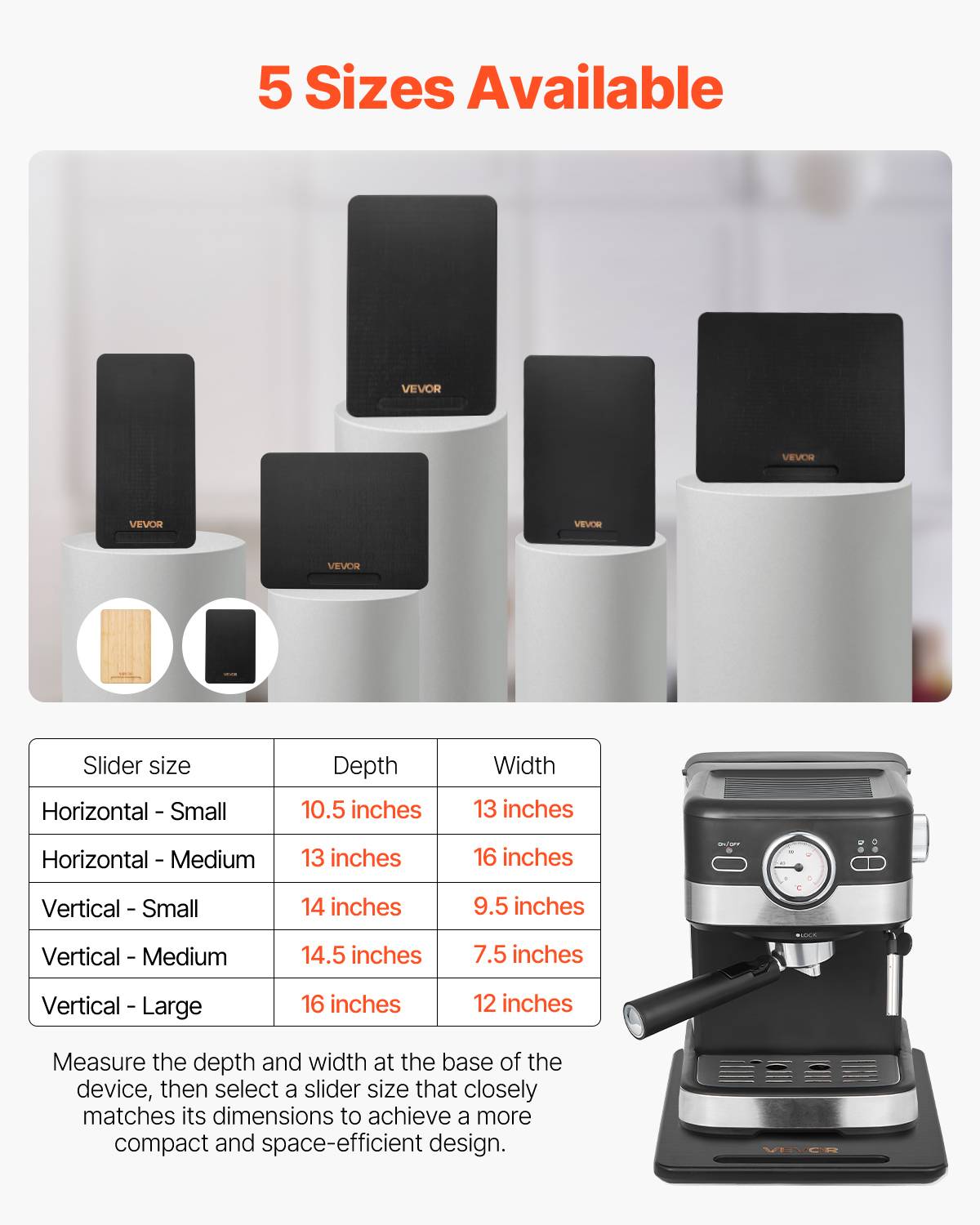 Vevor - VEVOR Plateau Coulissant pour Appareils Électroménagers Cuisine 40,6x30,5cm Noir - Image 7