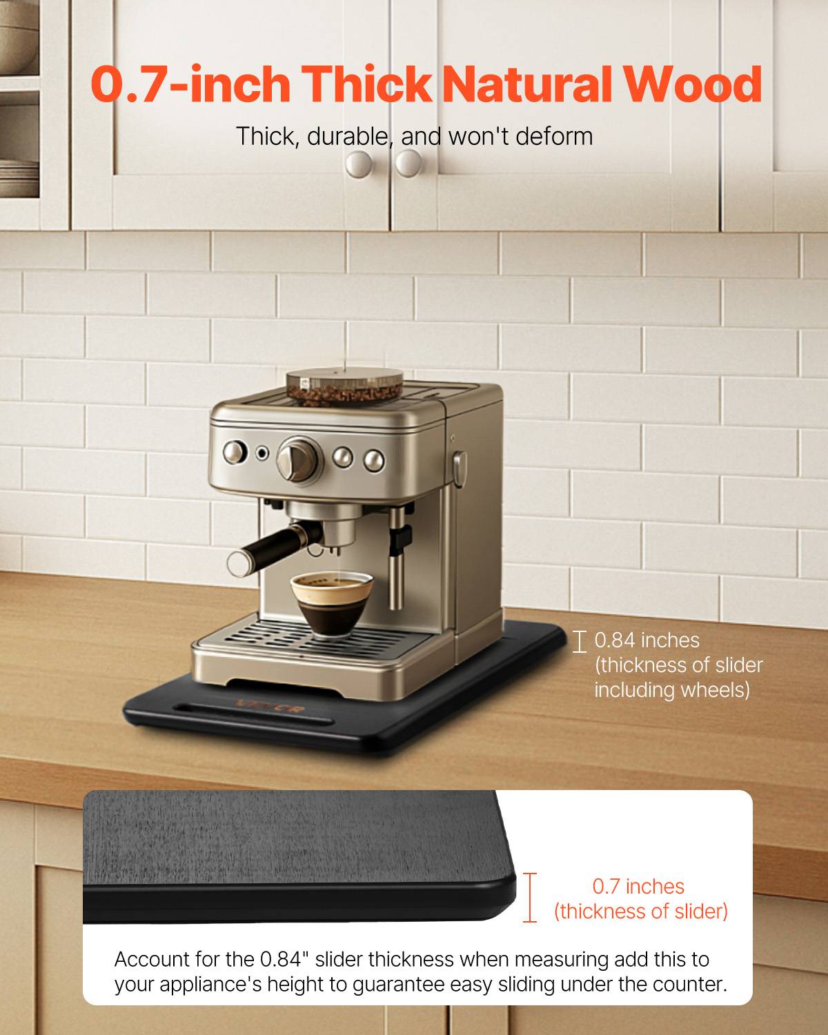 Vevor - VEVOR Plateau Coulissant pour Appareils Électroménagers Cuisine 40,6x30,5cm Noir - Image 4
