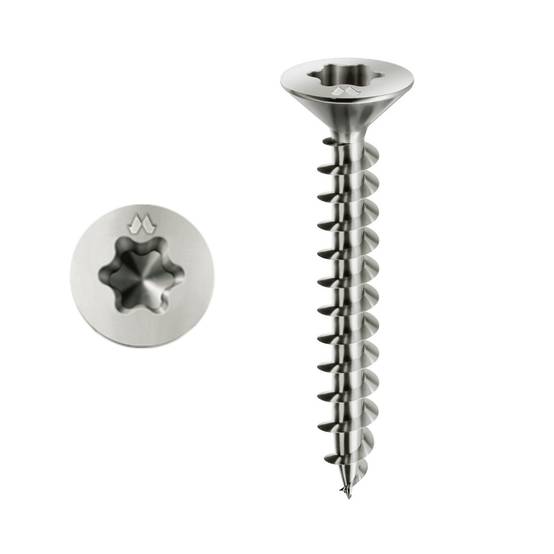Vis à bois Panelvit Torx MUSTAD TX20 tête fraisée 4.0x60 Filetage total - Boite de 200 - PVACXP400600C8C - Image 1