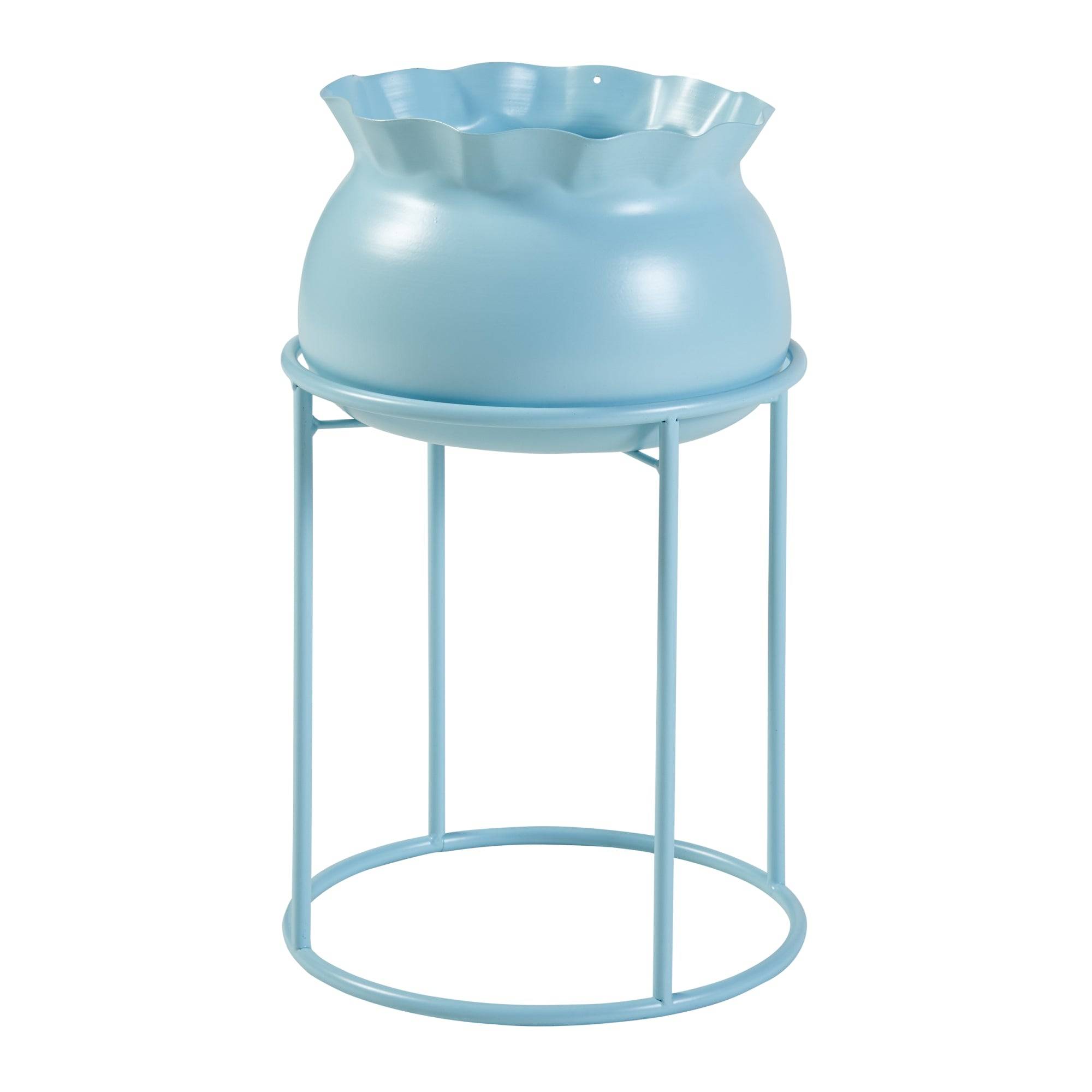 Helloshop26 - Porte-plantes style intemportel support 38 x 24 cm bleu clair - Image 1