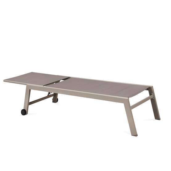 Oviala - Lot de 2 bains de soleil en aluminium et textilène taupe Nouméa - Oviala - Image 4